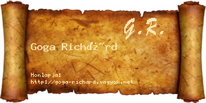 Goga Richárd névjegykártya